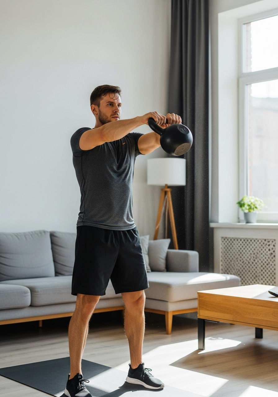 Силовая тренировка с гирей